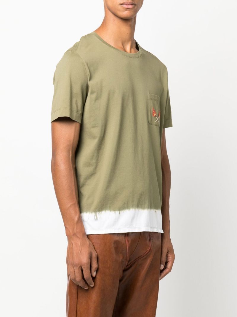 Green Embroidered Pocket T-shirt