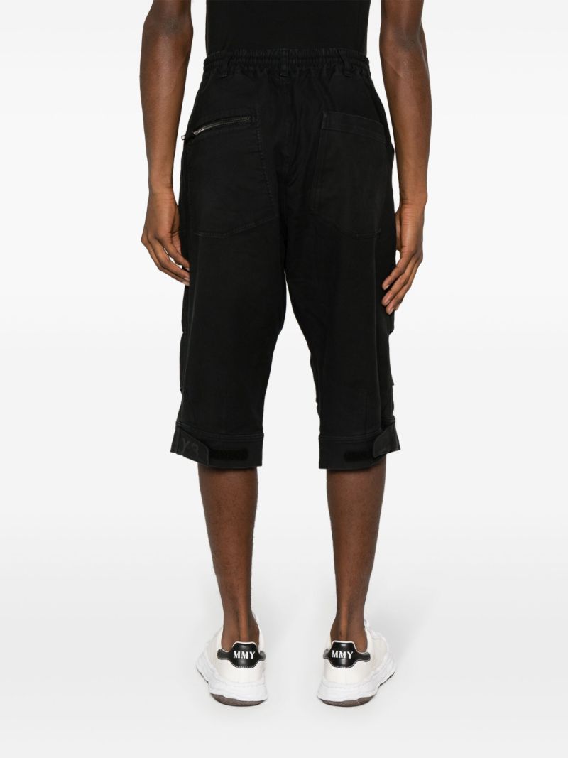 Black Donny Patchwork Denim Shorts