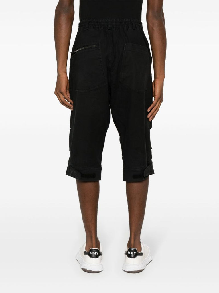 Black Donny Patchwork Denim Shorts
