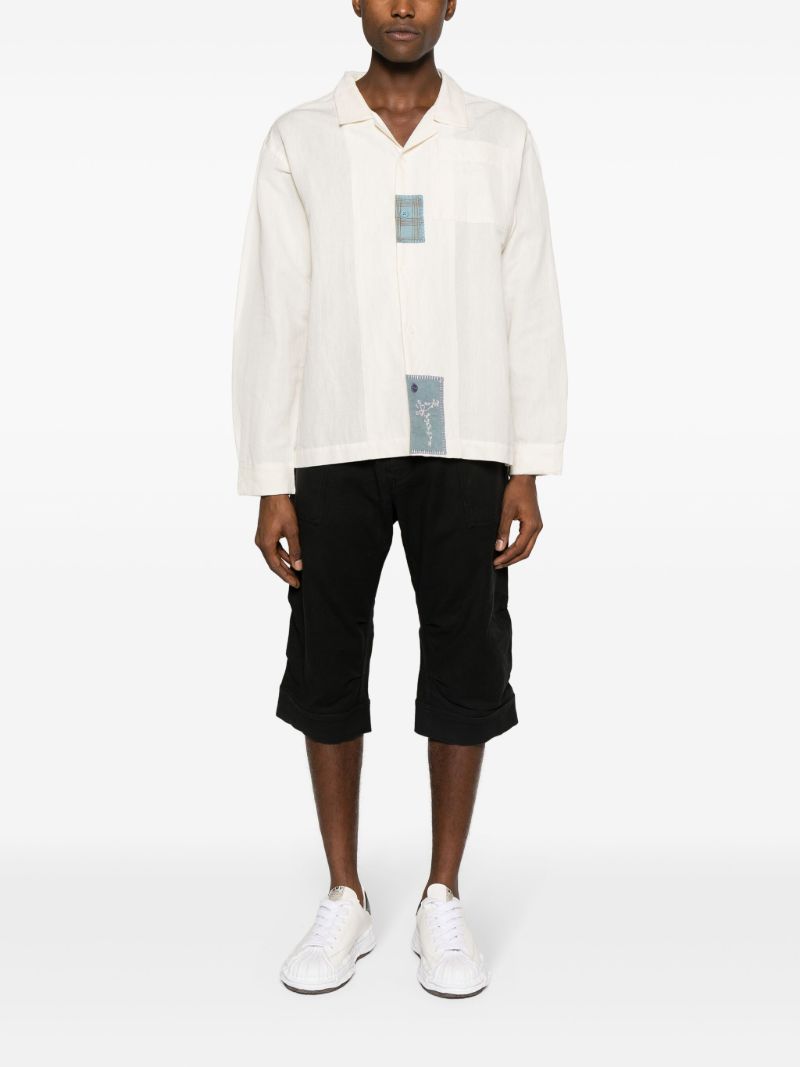 Black Donny Patchwork Denim Shorts