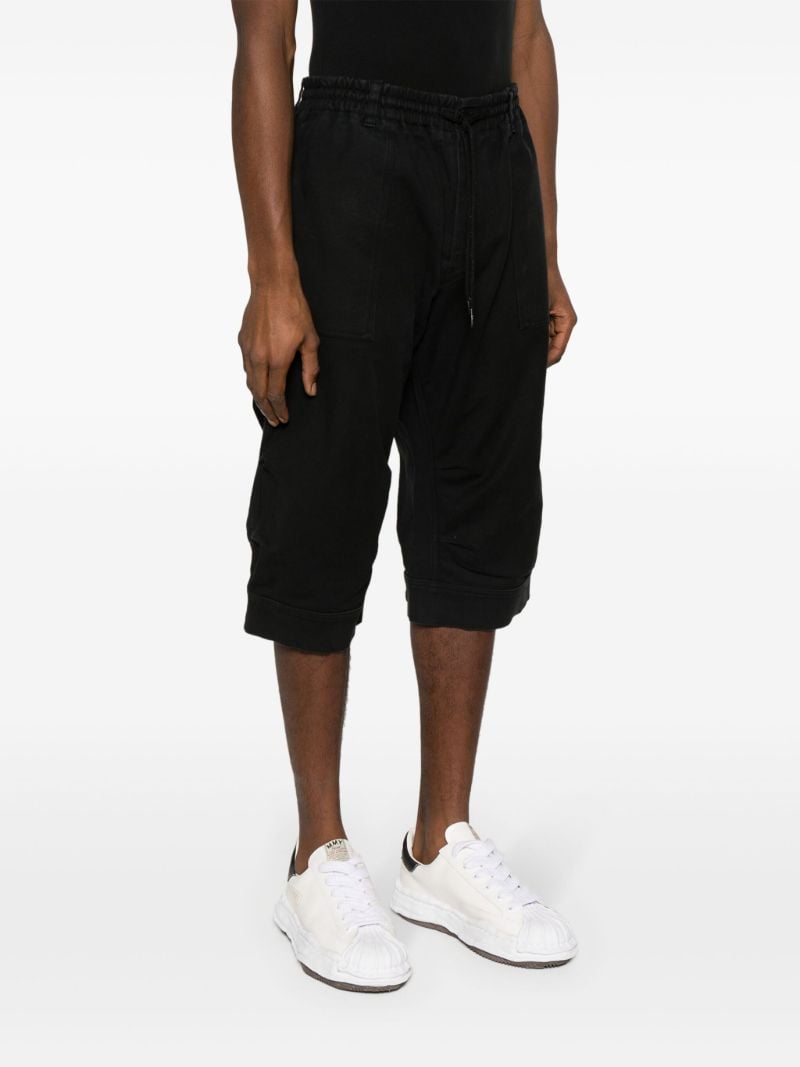 Black Donny Patchwork Denim Shorts