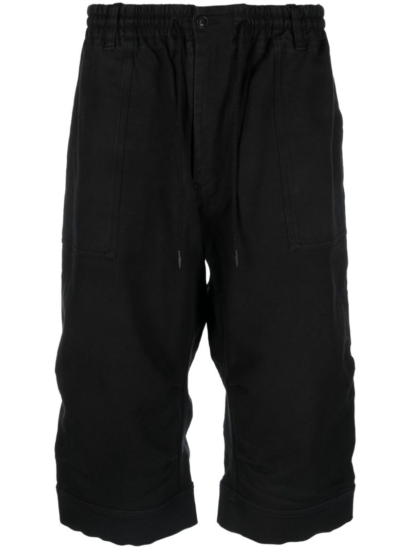 Black Donny Patchwork Denim Shorts