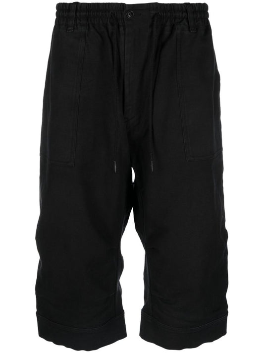 Black Donny Patchwork Denim Shorts