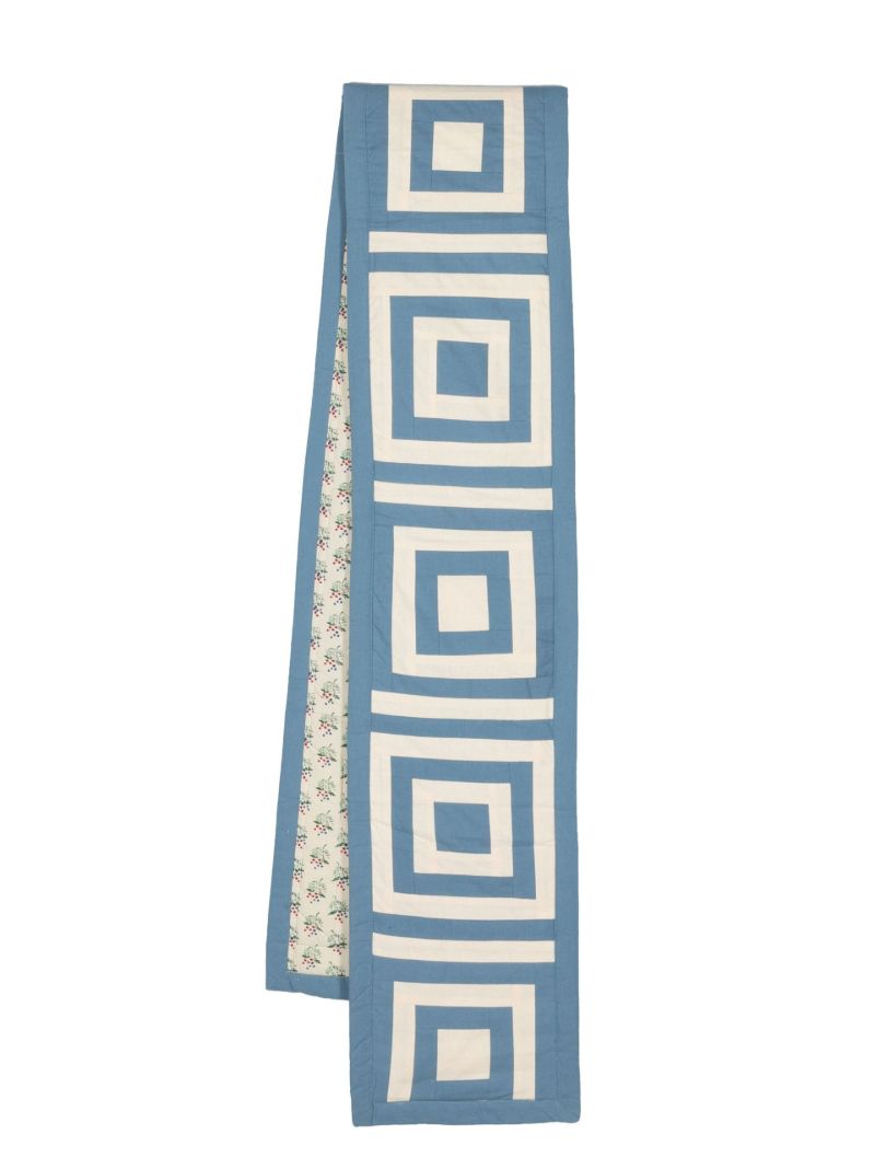 Blue Reversible Printed Quilted Scarf