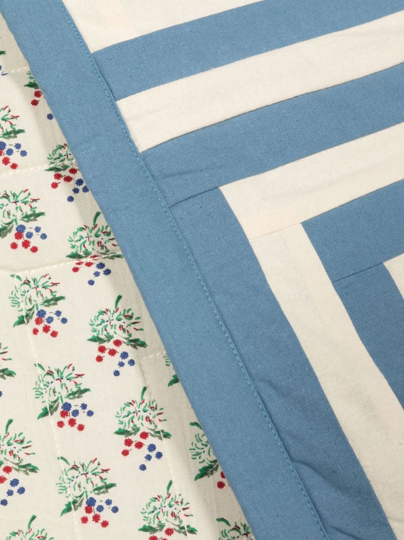 Blue Reversible Printed Quilted Scarf