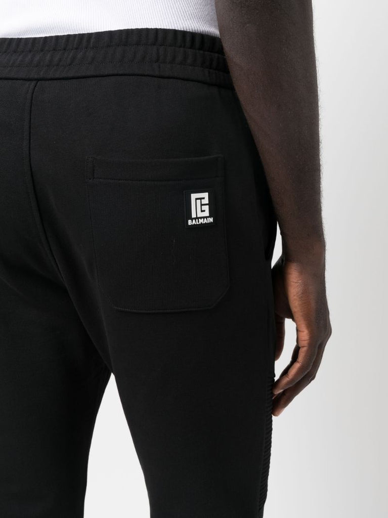 Black Logo Cotton Track Pants