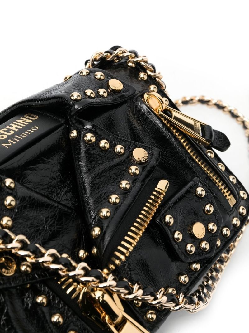 Black Biker Jacket Crossbody Leather Bag