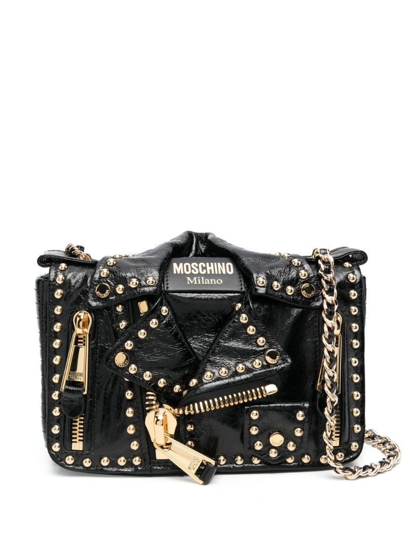 Black Biker Jacket Crossbody Leather Bag