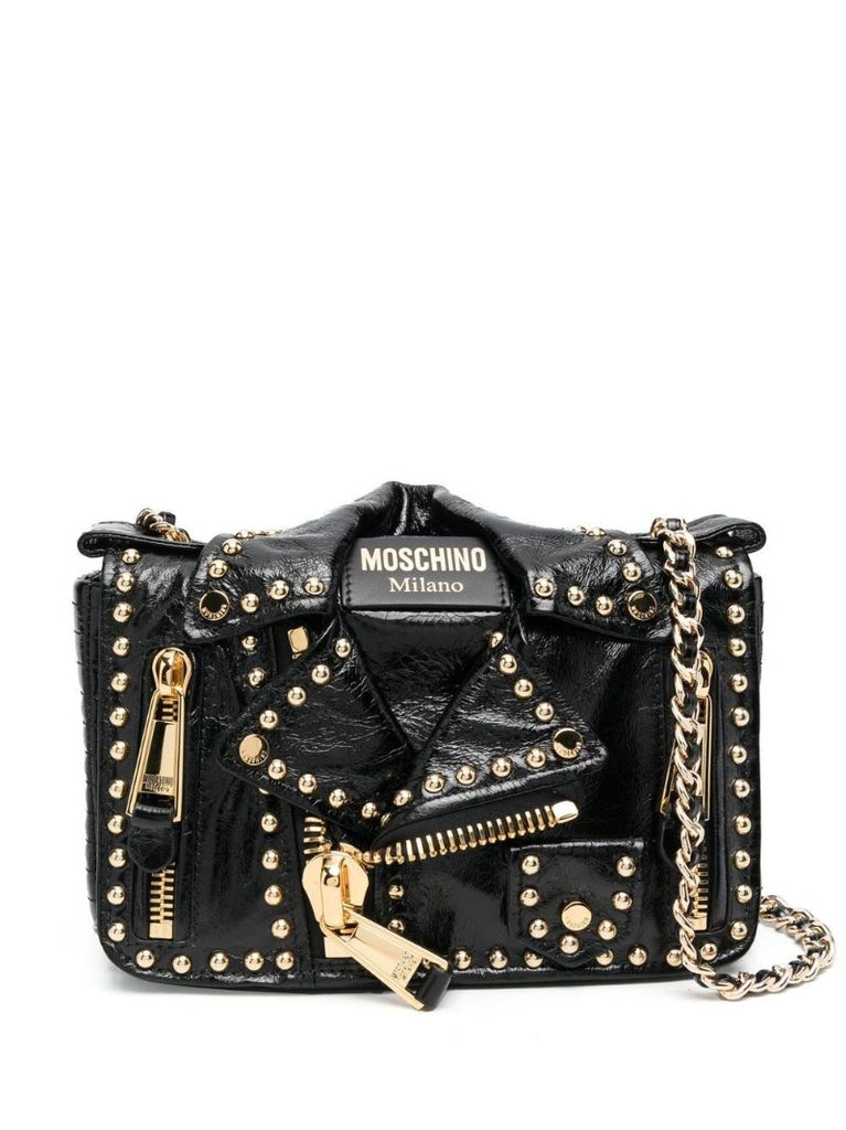 Black Biker Jacket Crossbody Leather Bag