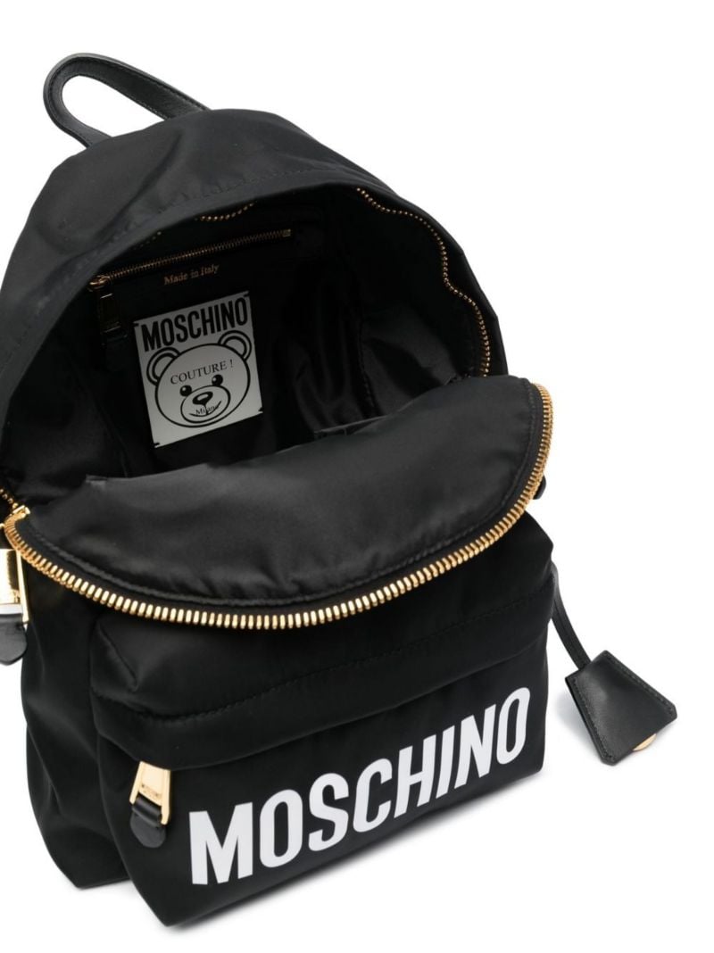 Black Teddy Bear Print Backpack