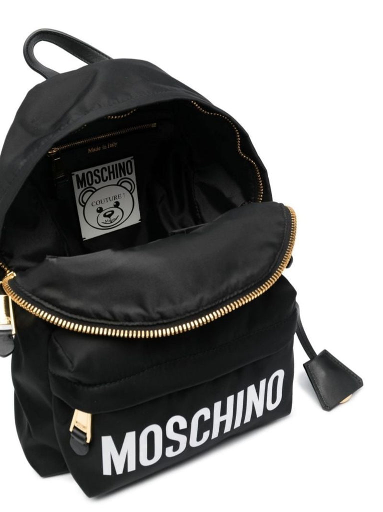Black Teddy Bear Print Backpack