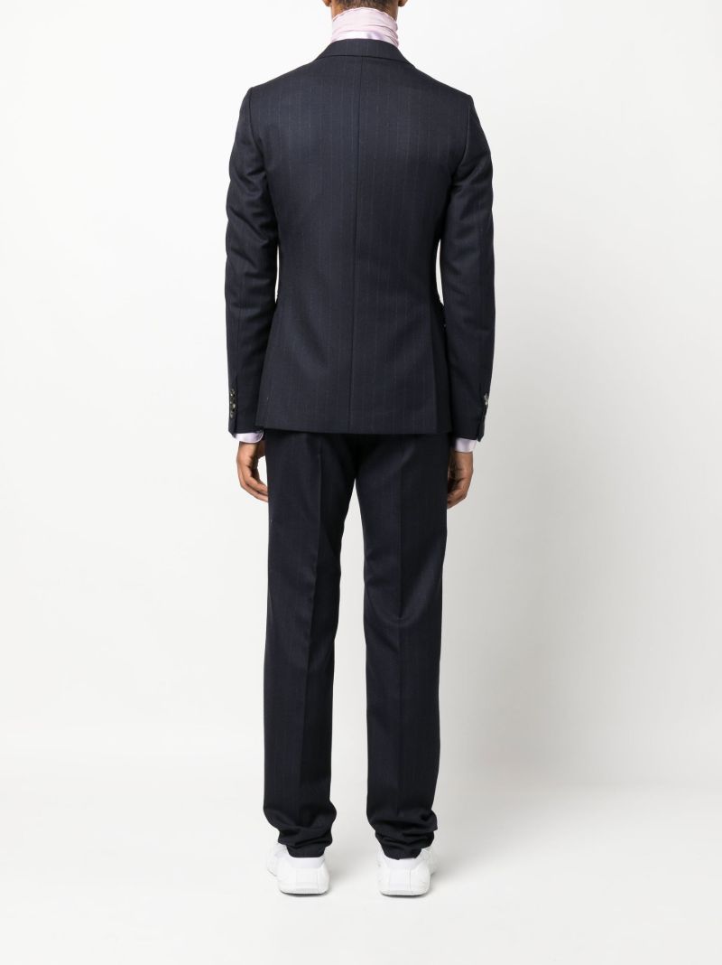 Blue Striped Single-breasted Wool Suit
