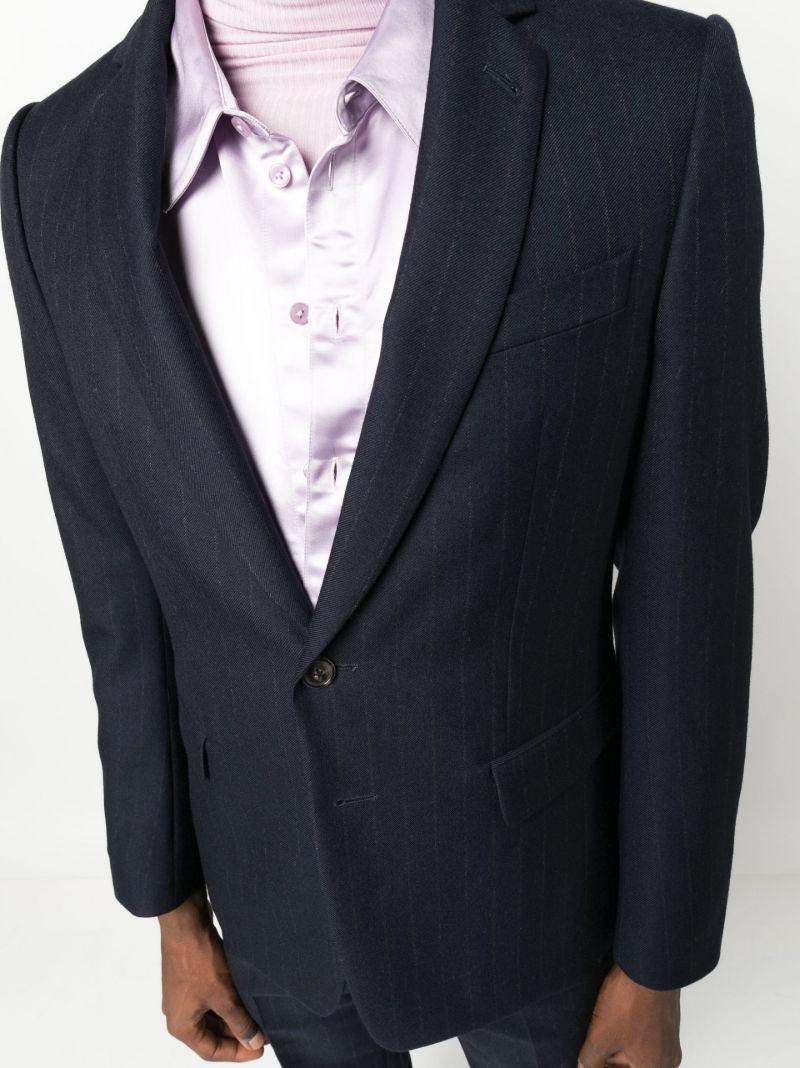Blue Striped Single-breasted Wool Suit