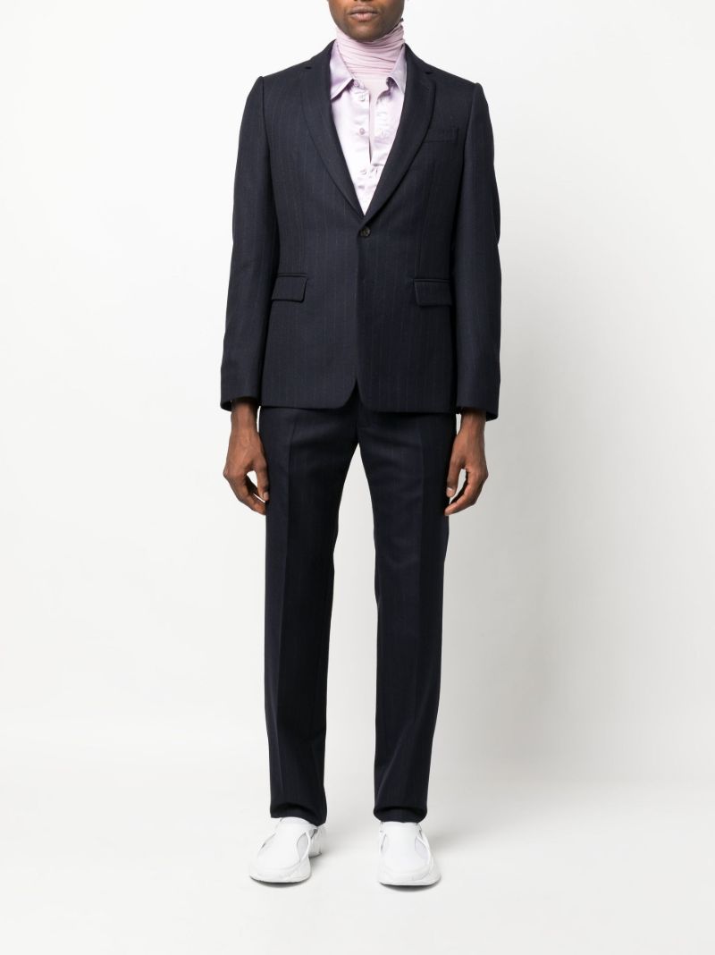 Blue Striped Single-breasted Wool Suit