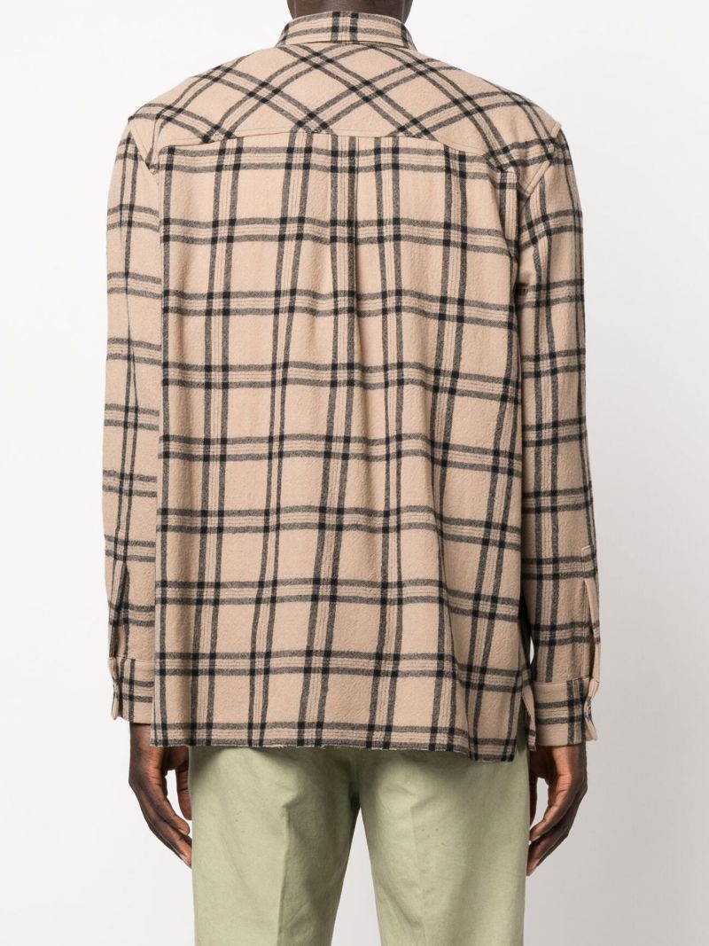 Brown Veli Checked Virgin Wool Shirt