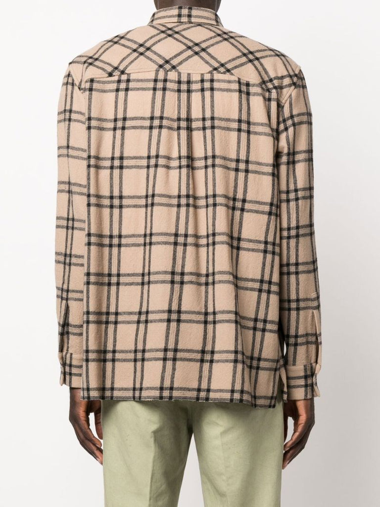 Brown Veli Checked Virgin Wool Shirt