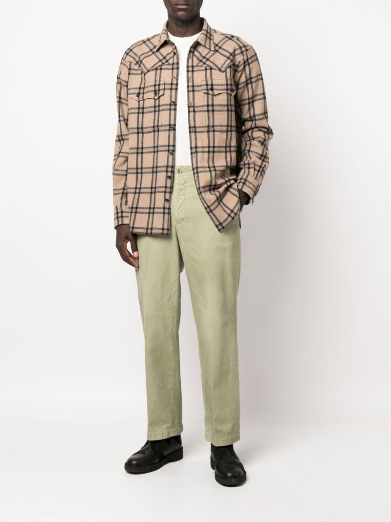 Brown Veli Checked Virgin Wool Shirt