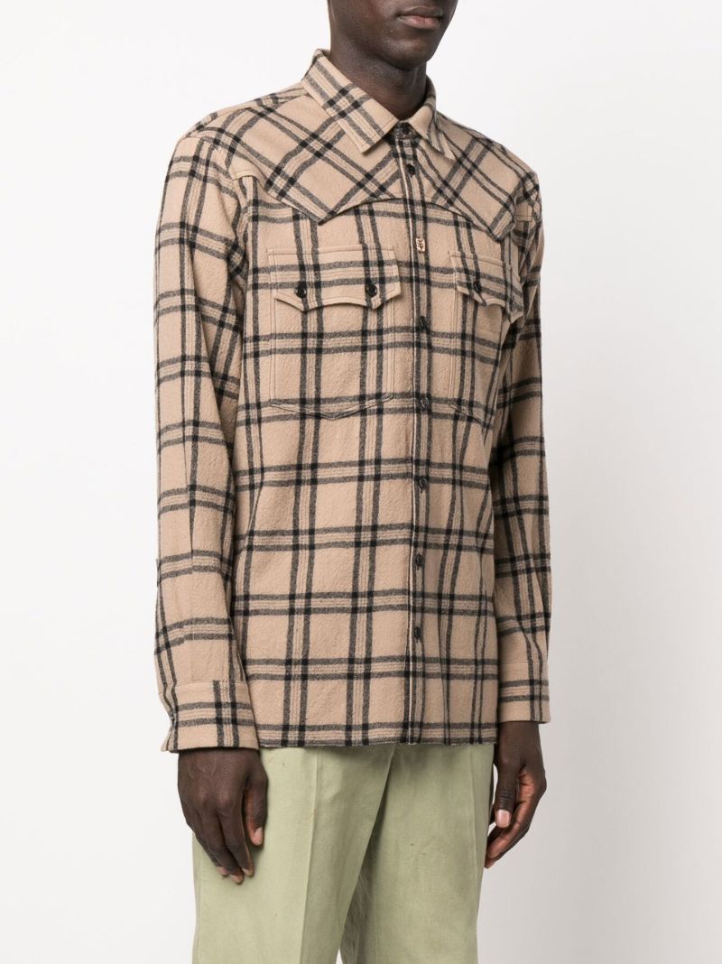 Brown Veli Checked Virgin Wool Shirt