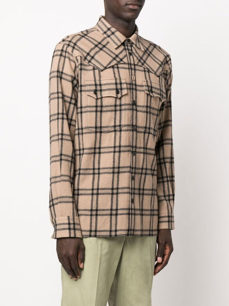 Brown Veli Checked Virgin Wool Shirt