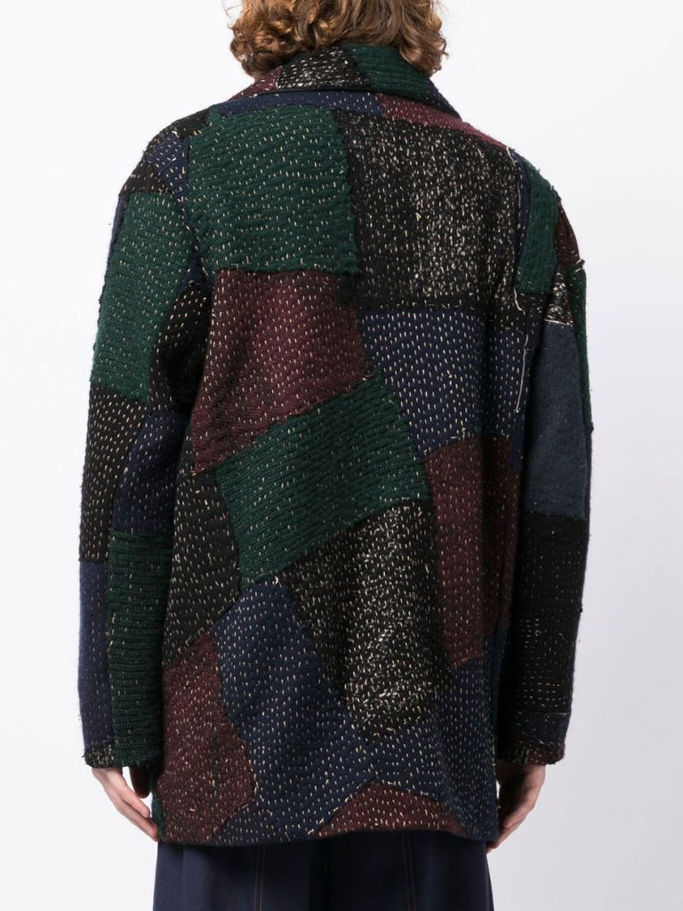 Neutral Jacob Patchwork Pea Coat
