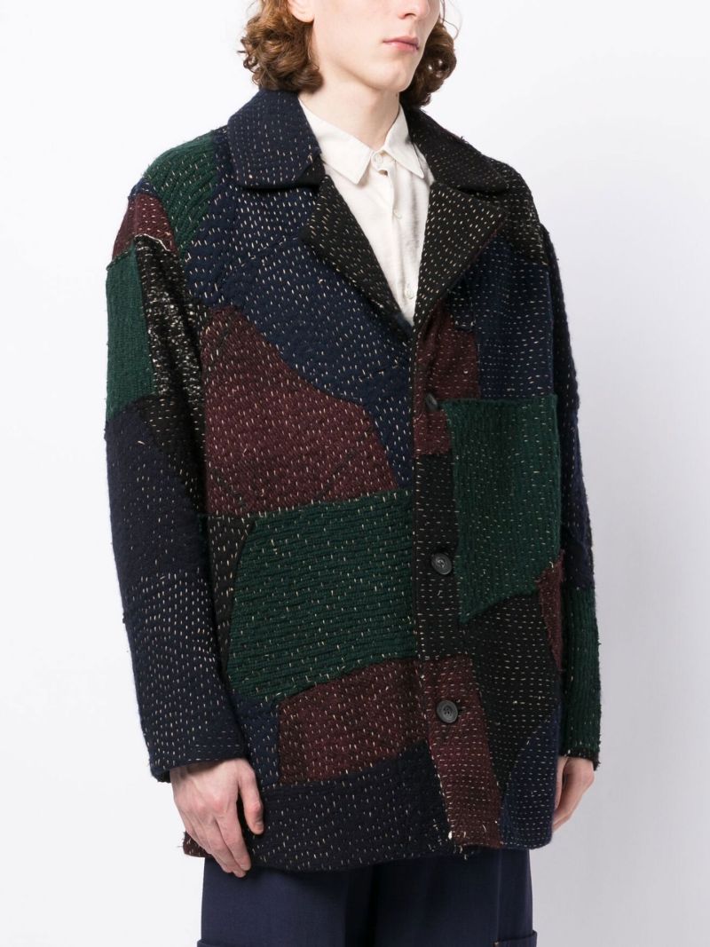 Neutral Jacob Patchwork Pea Coat