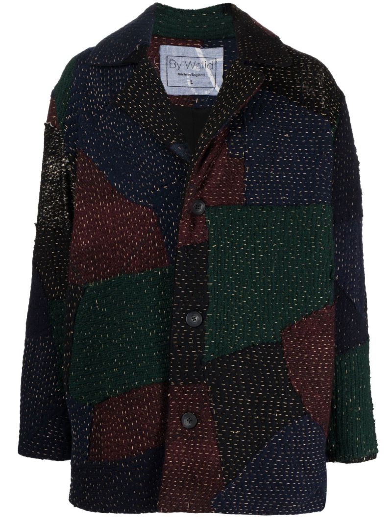 Neutral Jacob Patchwork Pea Coat