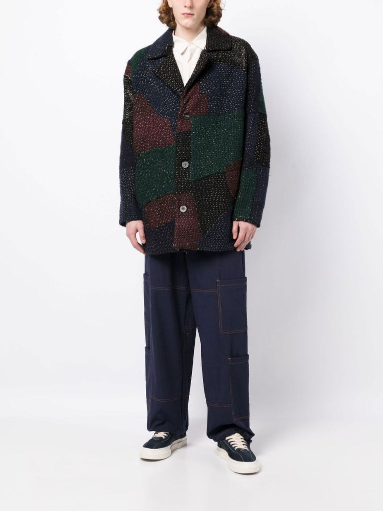 Neutral Jacob Patchwork Pea Coat