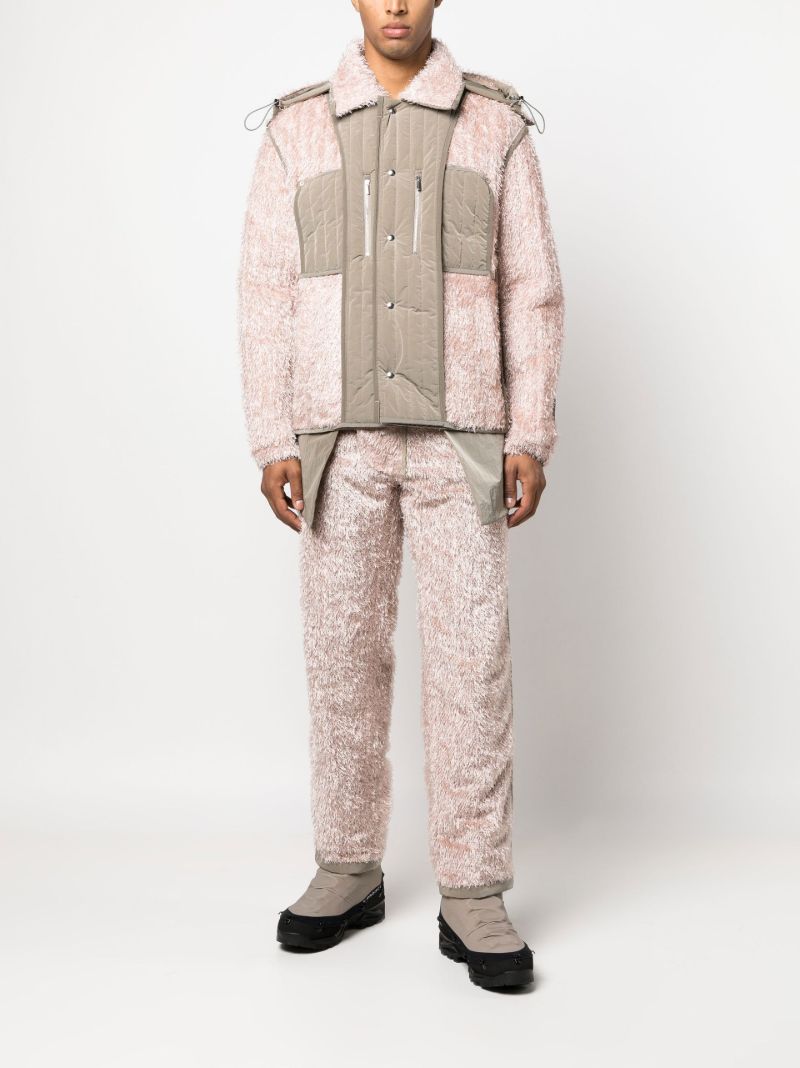 Pink and Grey Fleece Straight-leg Trousers