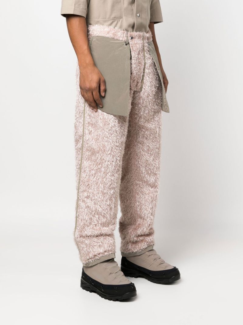 Pink and Grey Fleece Straight-leg Trousers