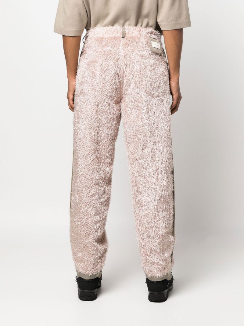 Pink and Grey Fleece Straight-leg Trousers