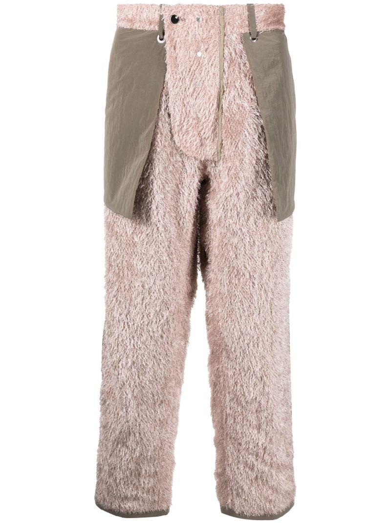 Pink and Grey Fleece Straight-leg Trousers