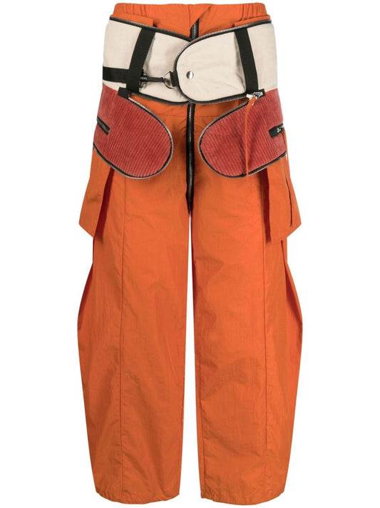 Orange Packable Straight-leg Cargo Trousers