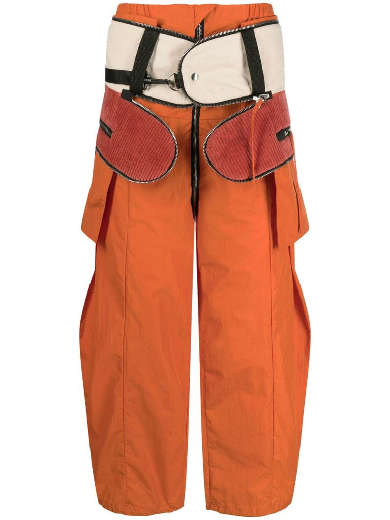 Orange Packable Straight-leg Cargo Trousers
