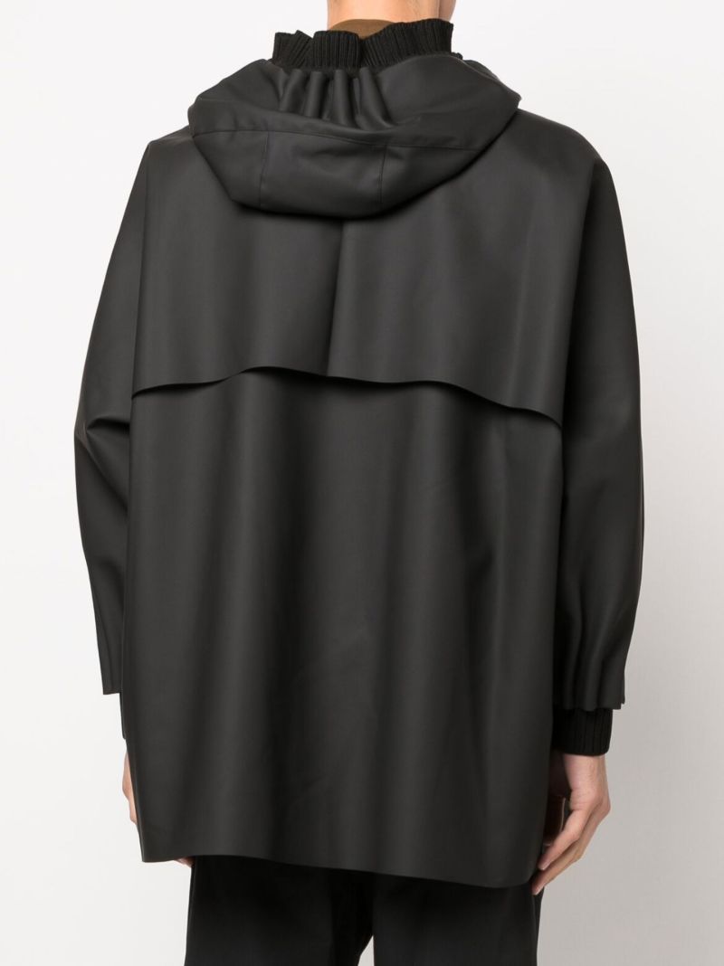 Black Tube Pleat Raincoat