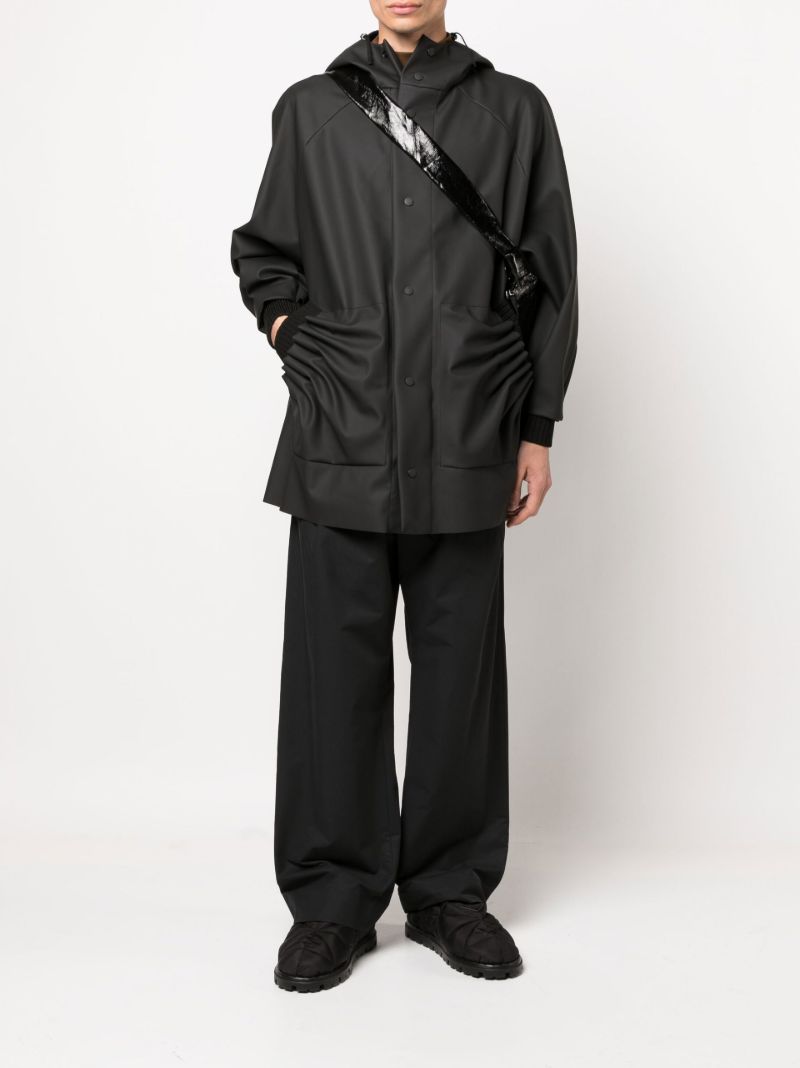 Black Tube Pleat Raincoat