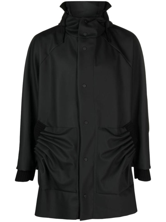 Black Tube Pleat Raincoat