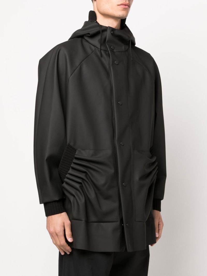 Black Tube Pleat Raincoat