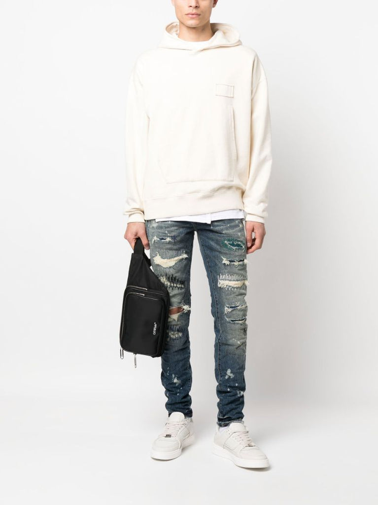 Blue Extreme-distressed Slim-fit Jeans