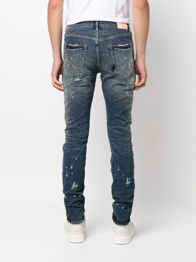 Blue Extreme-distressed Slim-fit Jeans