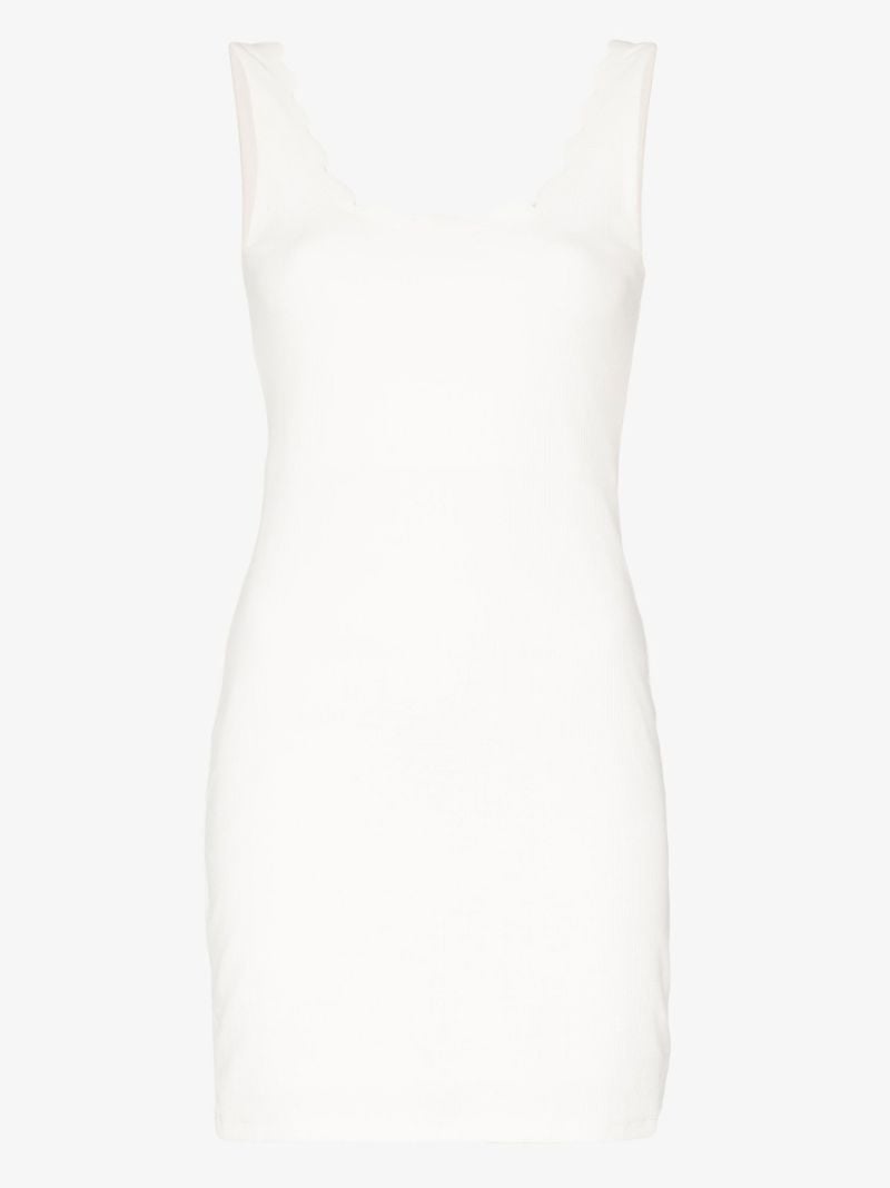Brown Scallop Edge Mini Dress