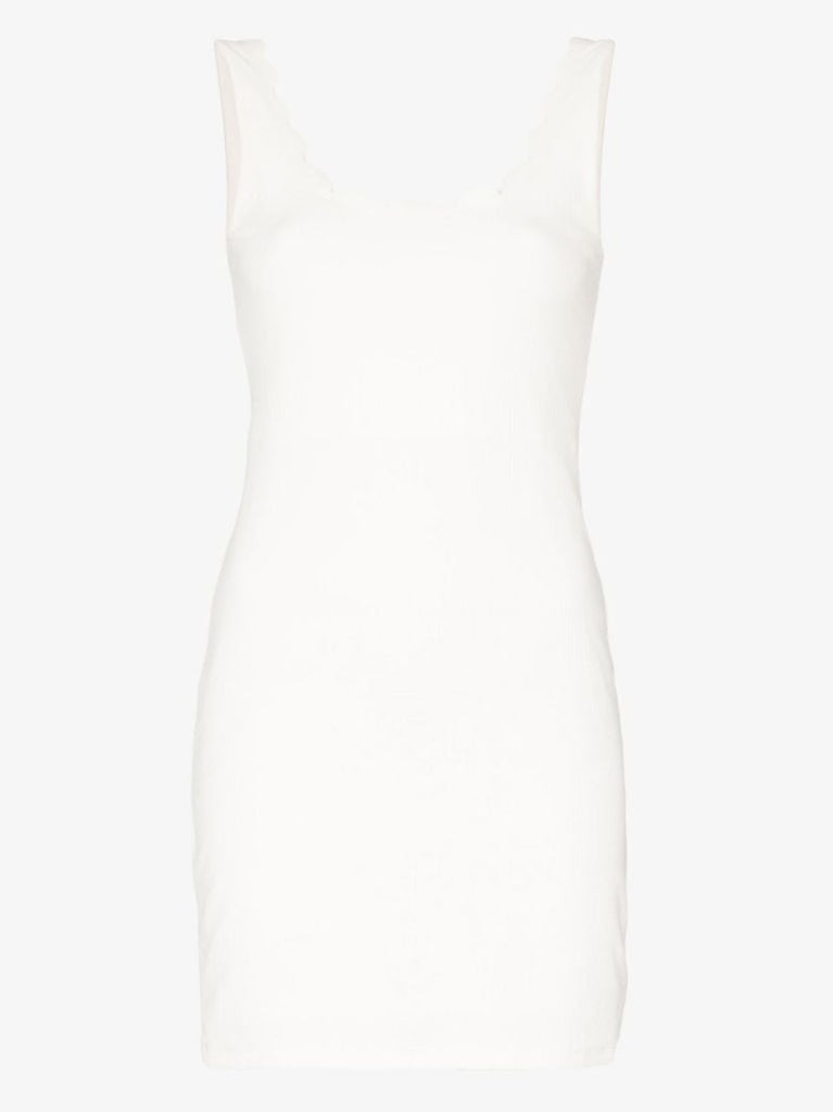 Brown Scallop Edge Mini Dress