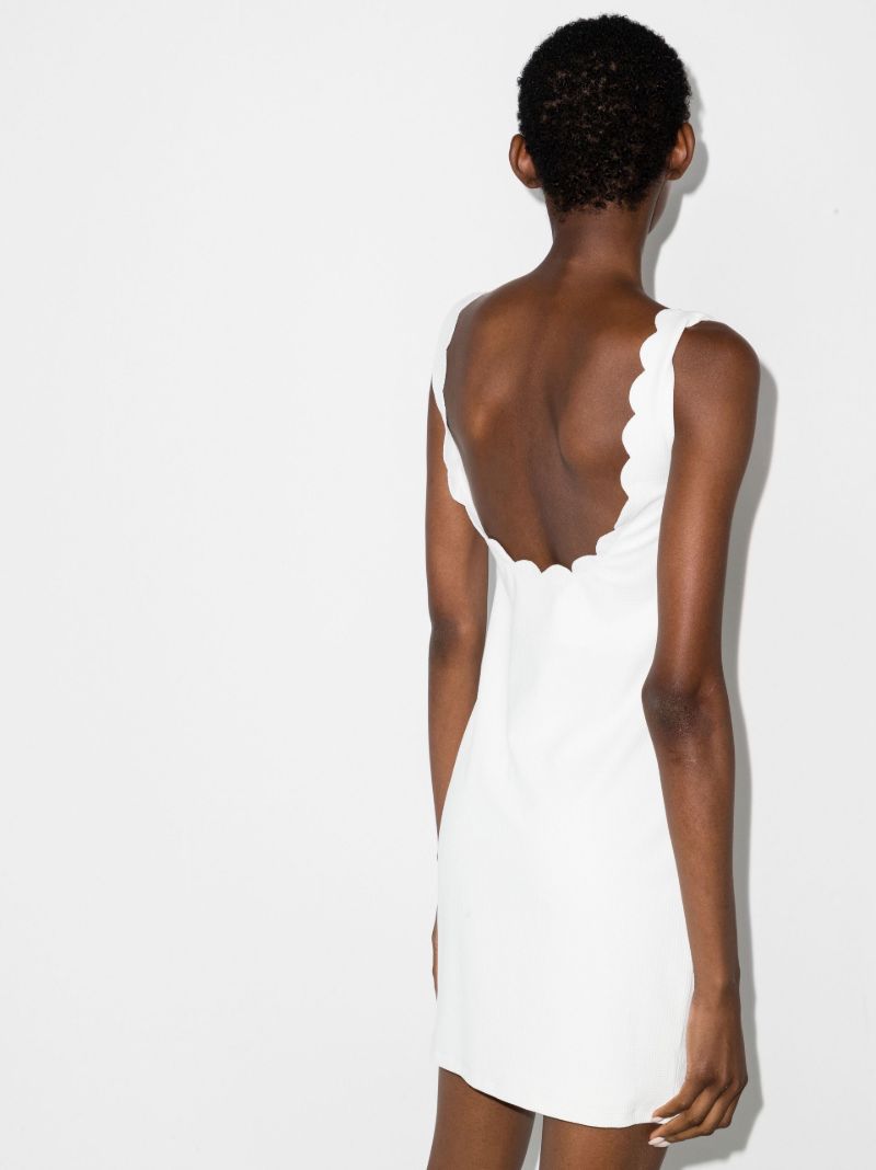 Brown Scallop Edge Mini Dress