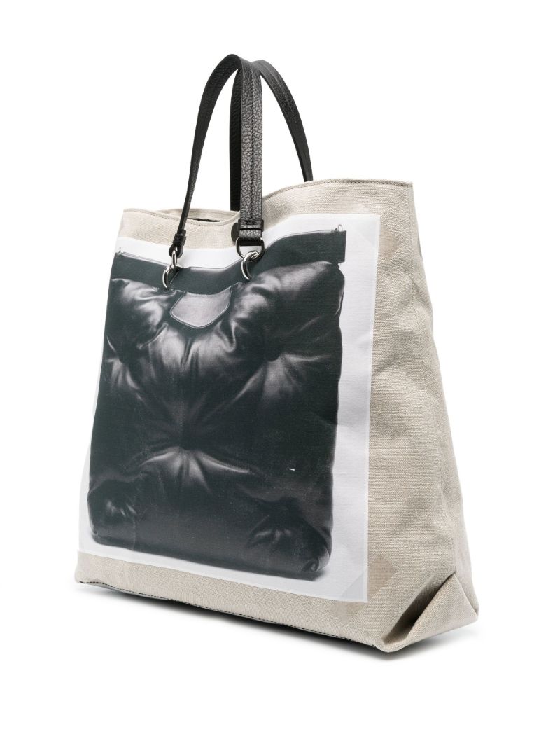 Neutral Glam Slam Printed Linen Tote Bag