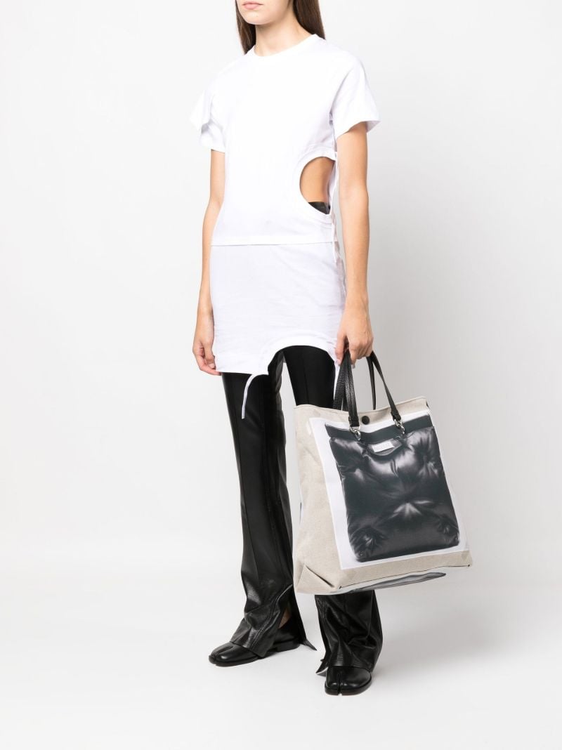 Neutral Glam Slam Printed Linen Tote Bag