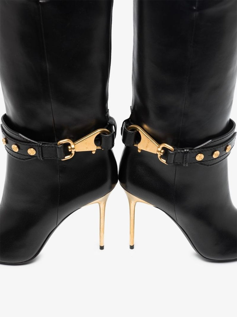 Black Robin 95 Knee-high Leather Boots