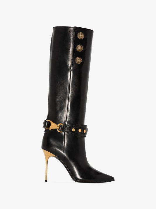 Black Robin 95 Knee-high Leather Boots