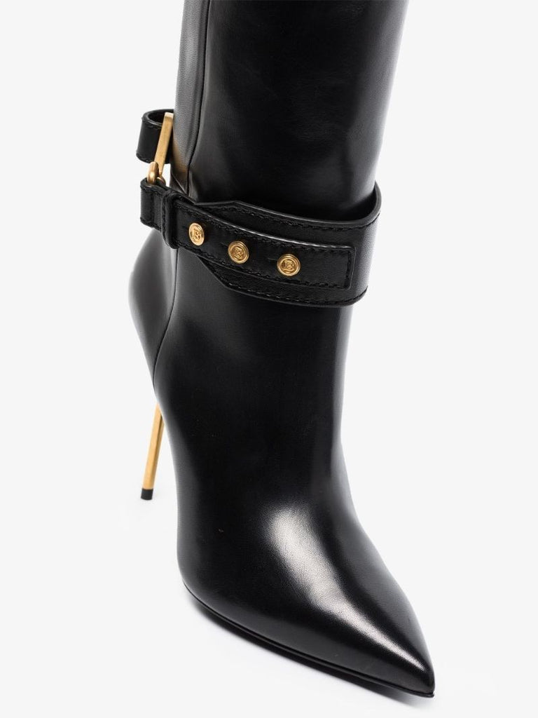 Black Robin 95 Knee-high Leather Boots