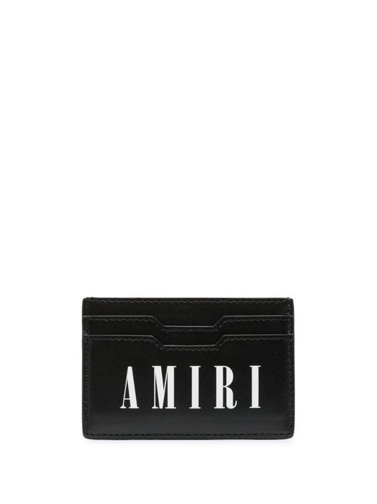 Black Logo Leather Card Holder