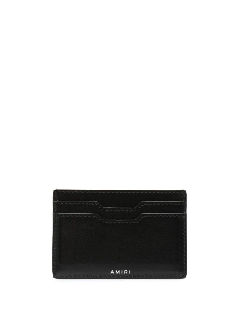 Black Logo Leather Card Holder