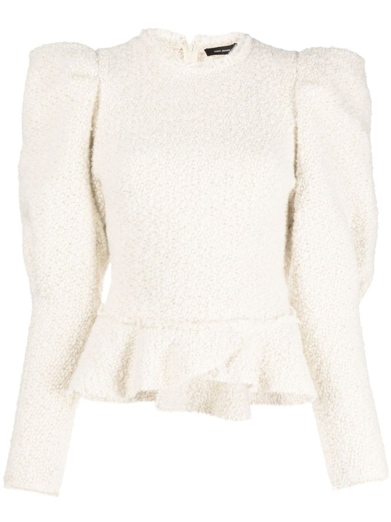 Neutral Giamili Puff Sleeve Sweater